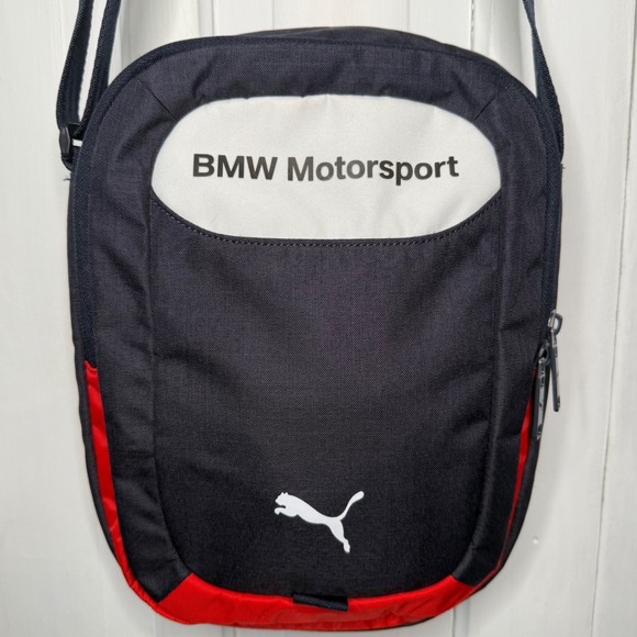 Puma BMW Motorsport Messenger Bag Blue Crossbody Shoulder Bag Travel Auto Cars - Picture 1 of 9